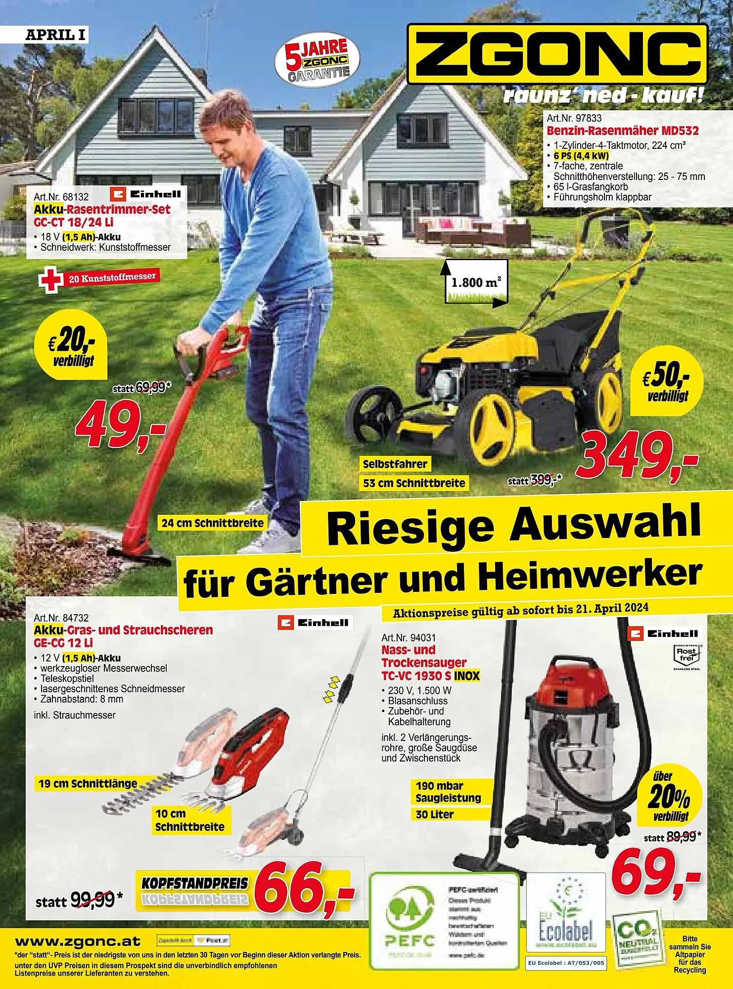 Zgonc Flugblatt von 26. März bis 21. April 2024 - Flugblätt seite 1