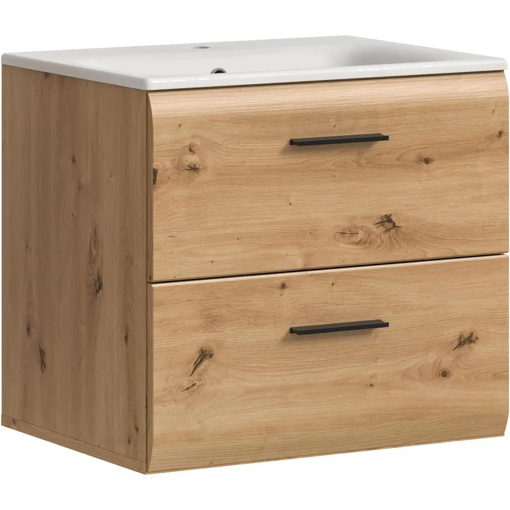 INOSIGN Waschbeckenunterschrank 2 Stk. tlg. Florenz, Waschtisch inkl. Waschbecken, Artisan Oak NB, Schubladen