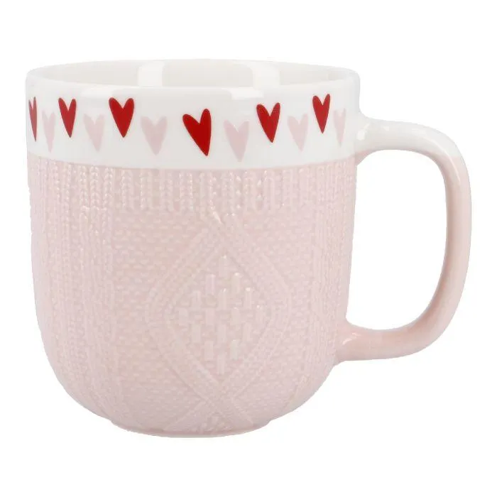 Becher Strick-Motiv, Herz, 345 ml