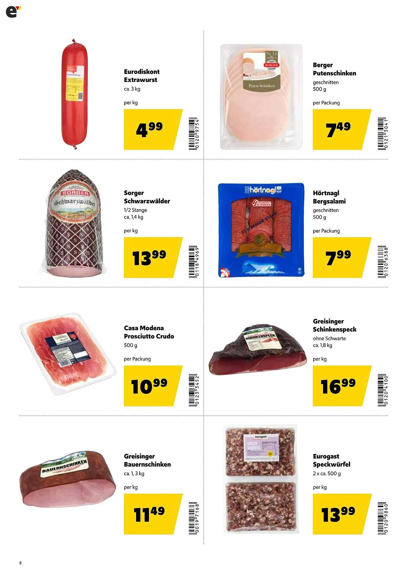 Eurogast Grissemann Flugblatt von 6. April bis 18. April 2026 - Flugblätt seite  8