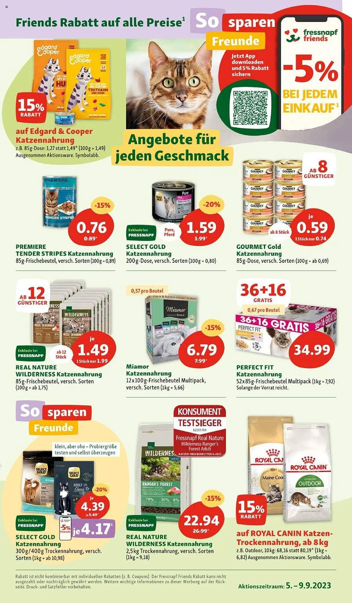 Fressnapf Flugblatt von 5. September bis 9. September 2023 - Flugblätt seite 5