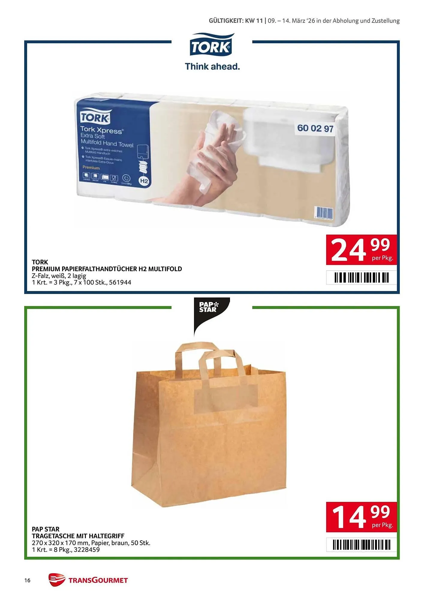 Transgourmet Flugblatt von 9. März bis 15. März 2026 - Flugblätt seite 16