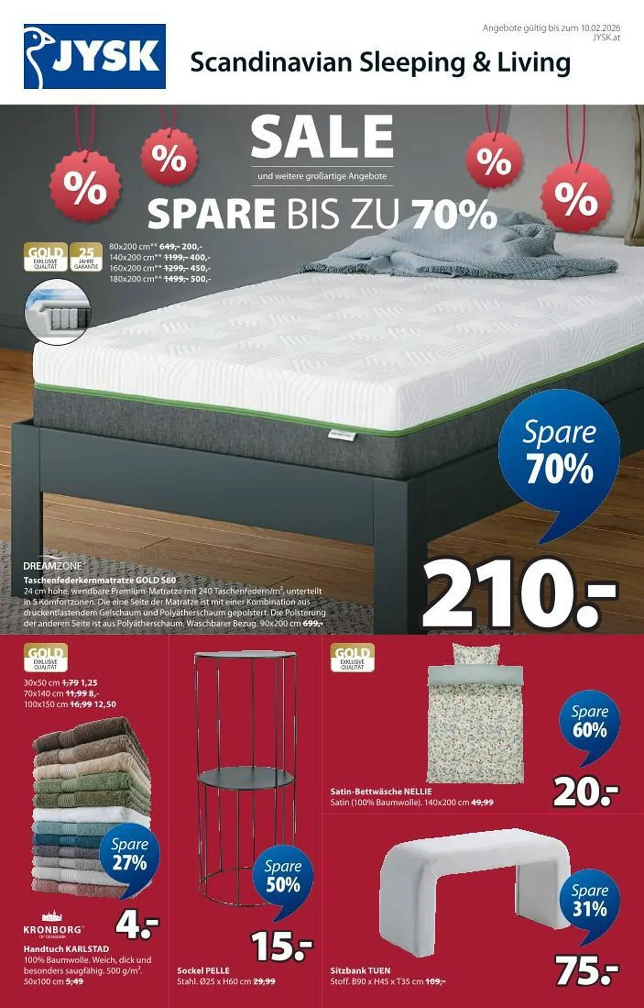 JYSK Flugblatt von 2. Jänner bis 10. Februar 2026 - Flugblätt seite 1