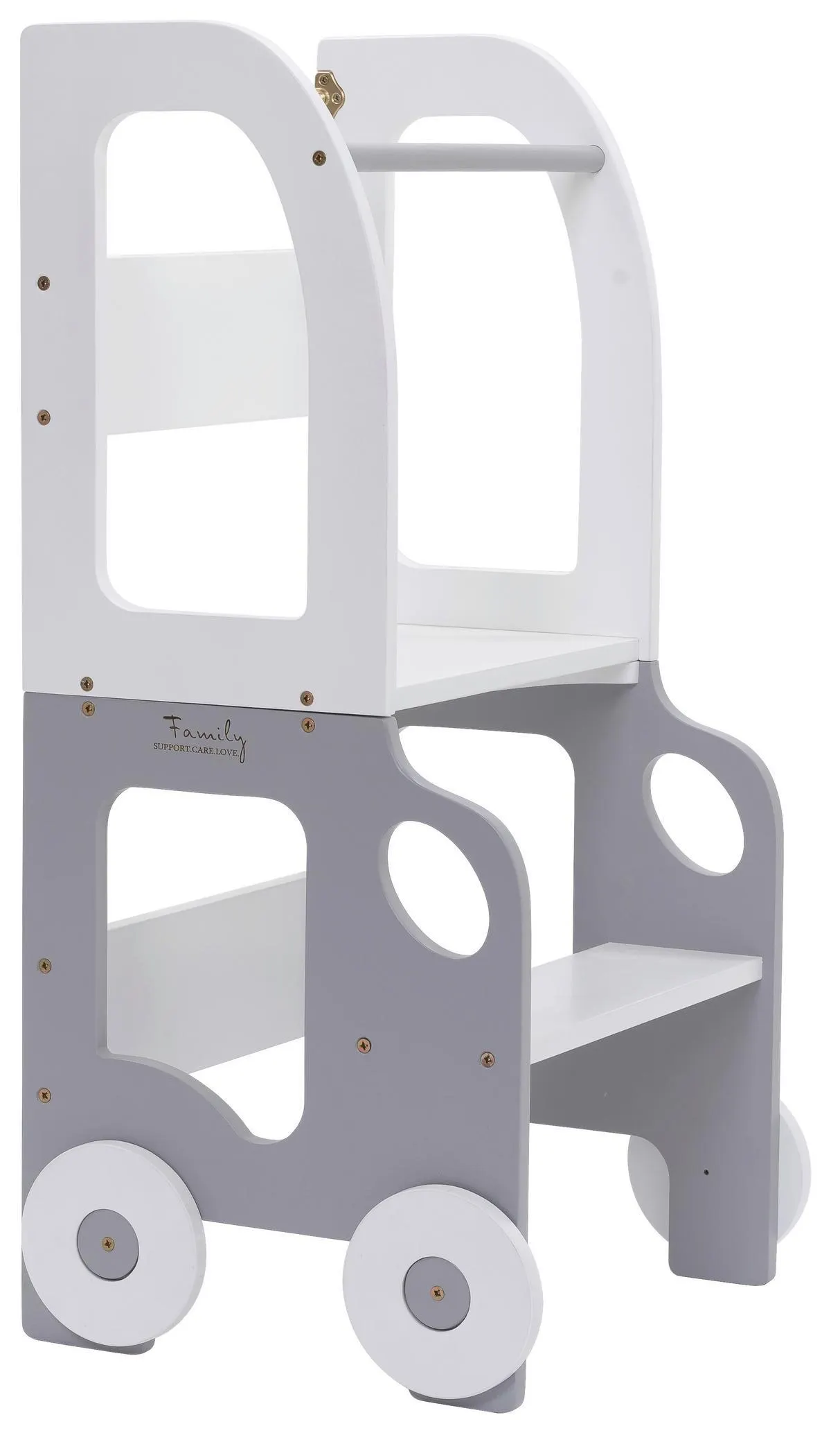 Car Step Stool Weiss/Grau