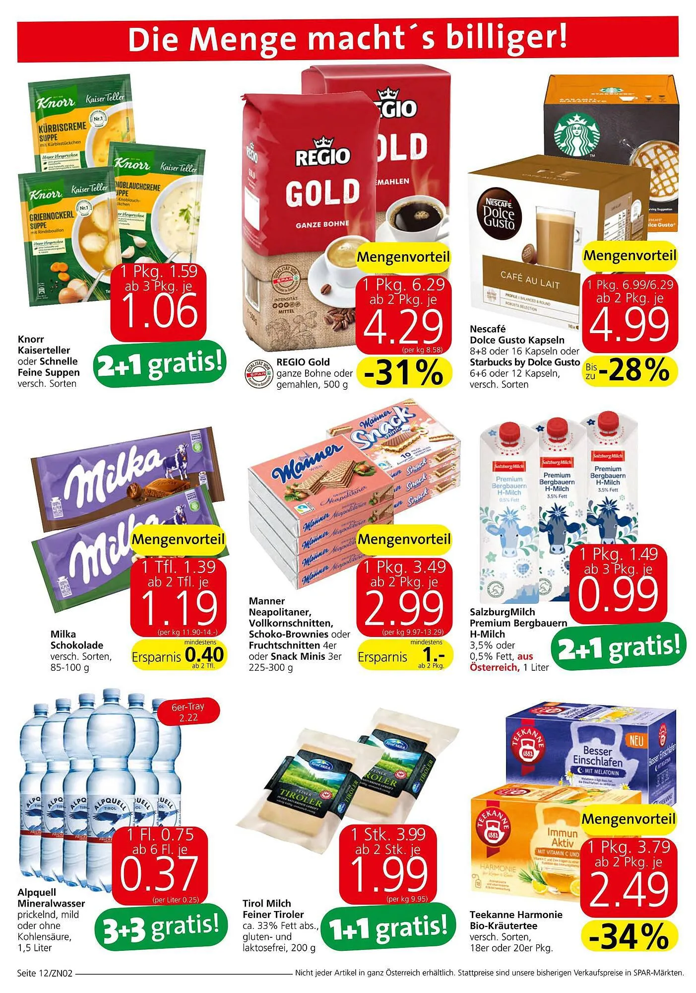 Spar Flugblatt von 28. September bis 11. Oktober 2023 - Flugblätt seite 12