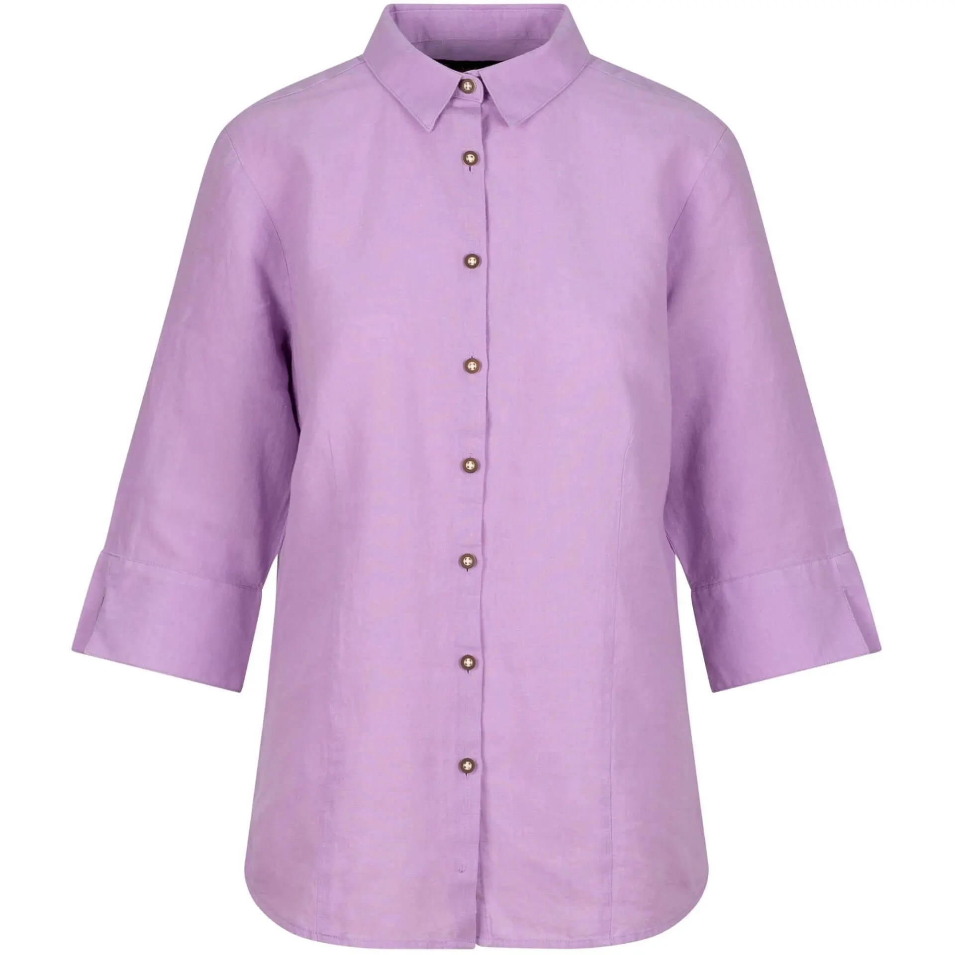 Damen Leinenbluse Dreiviertel Arm, Lila