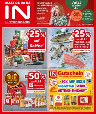 INTERSPAR Flugblatt von 27. August bis 9. September 2026 - Flugblätt seite  1