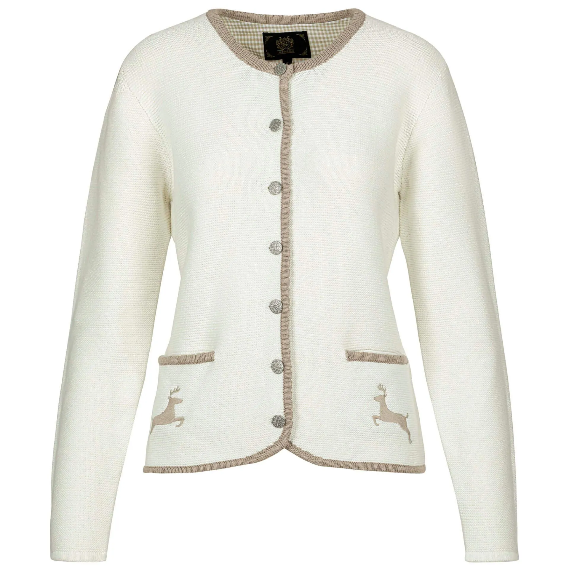 Damen Strickjacke "Hirsch", Weiß