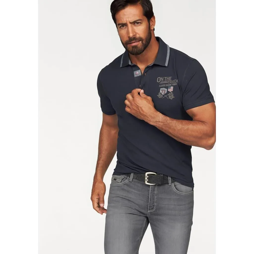 Arizona Poloshirt Kurzarm, mit Rippbündchen, Polokragen mit Knöpfen