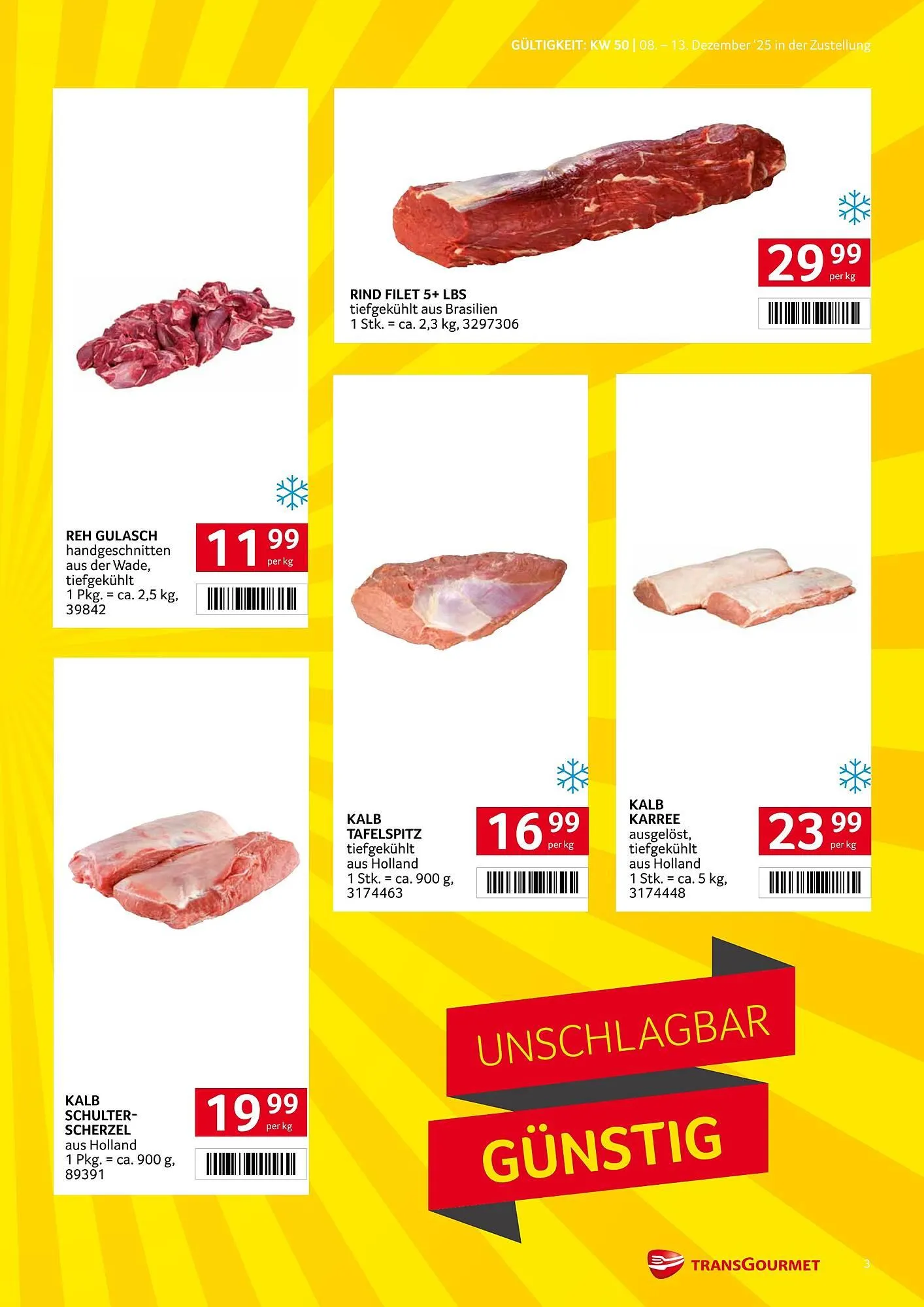 Transgourmet Flugblatt von 8. Dezember bis 13. Dezember 2025 - Flugblätt seite  3