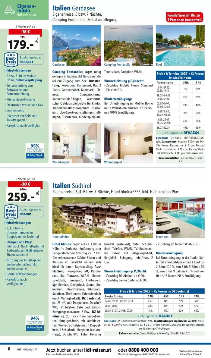 Aktuelle Reiseprospekte Hauptprospekt Jänner von 30. Dezember bis 31. Jänner 2025 - Flugblätt seite 6