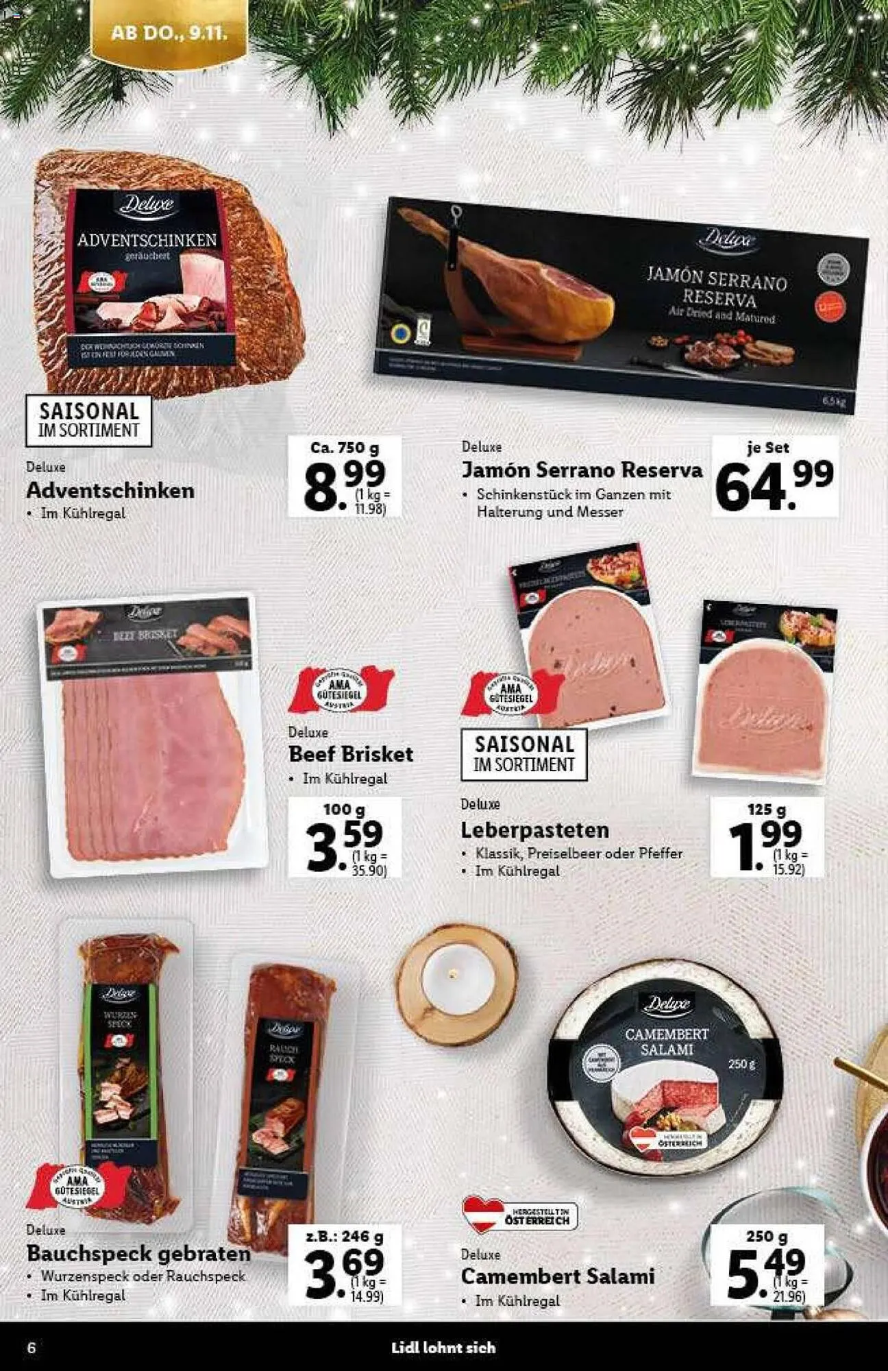 Lidl Flugblatt von 9. November bis 21. Dezember 2023 - Flugblätt seite 6