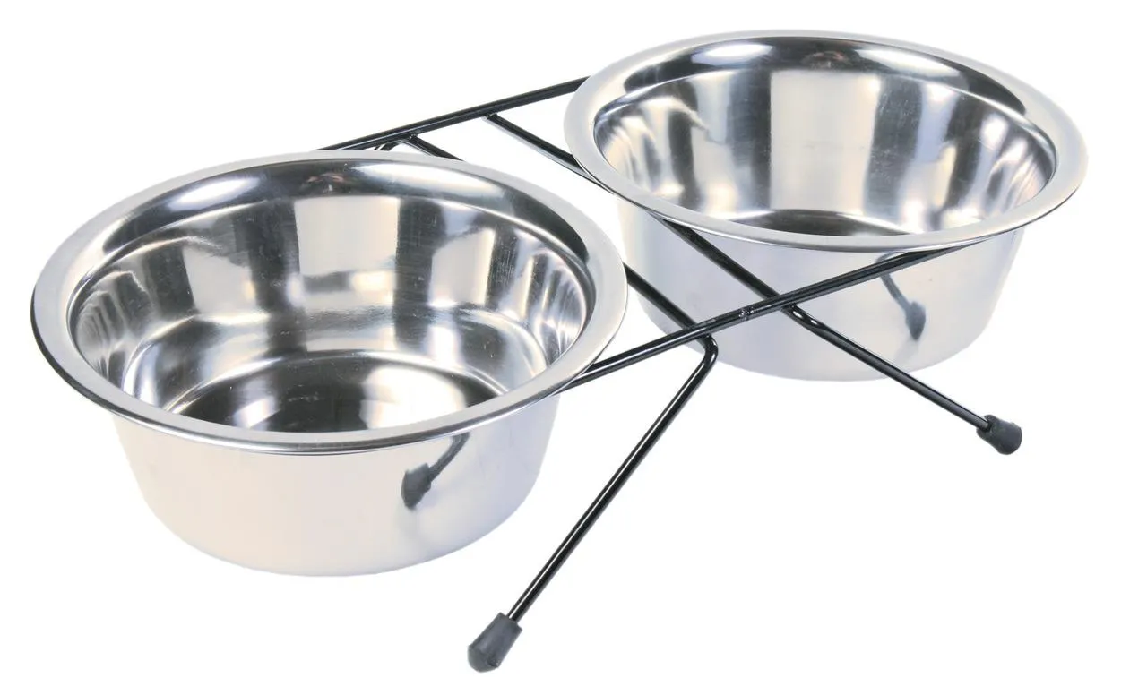 Trixie Napf-Set Edelstahl Hunde Zubehör 2 x 750 ml