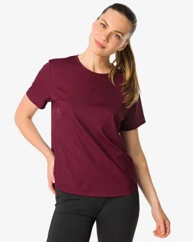 damessportshirt donkerrood