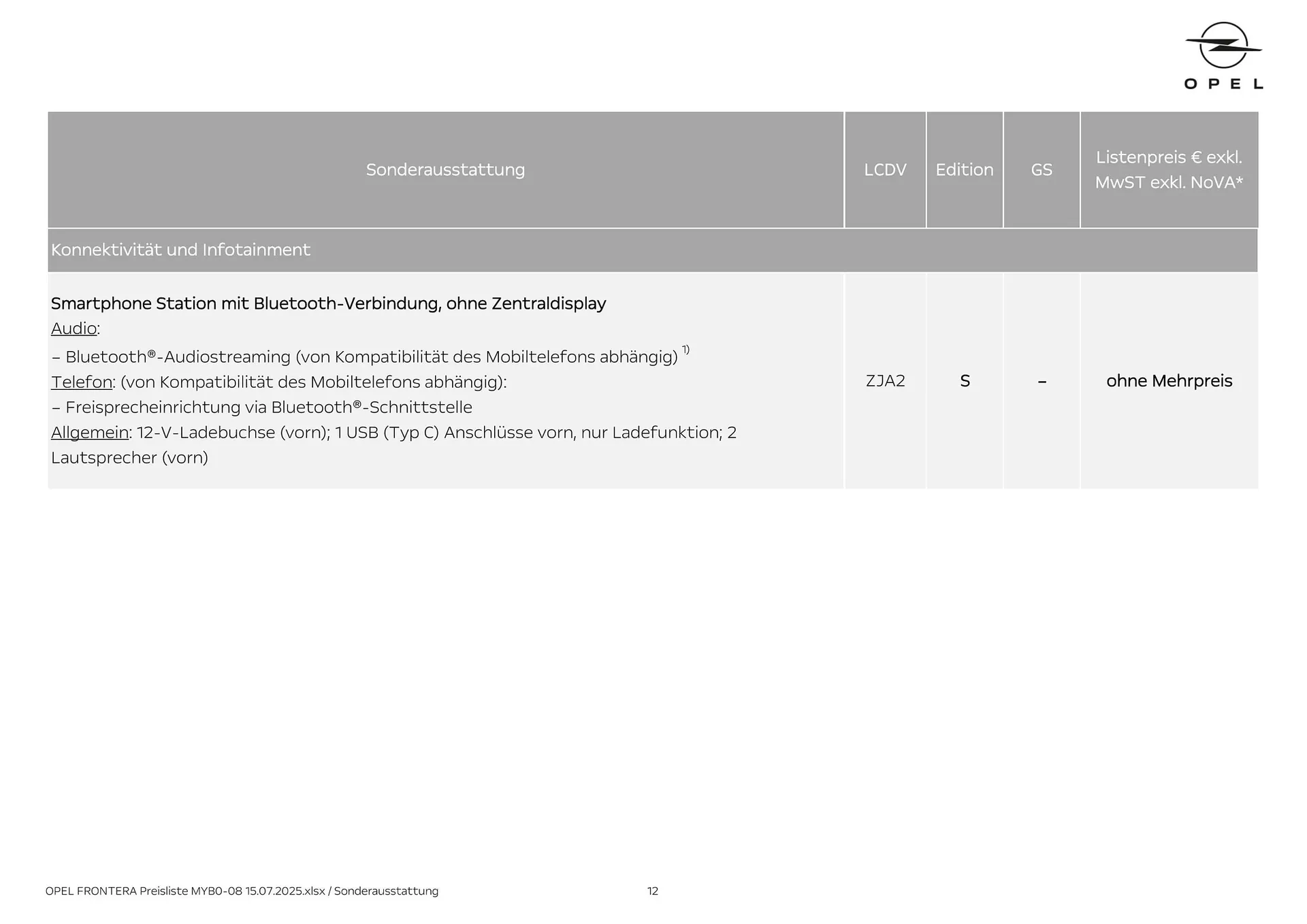 Opel Flugblatt von 18. August bis 18. November 2025 - Flugblätt seite  12