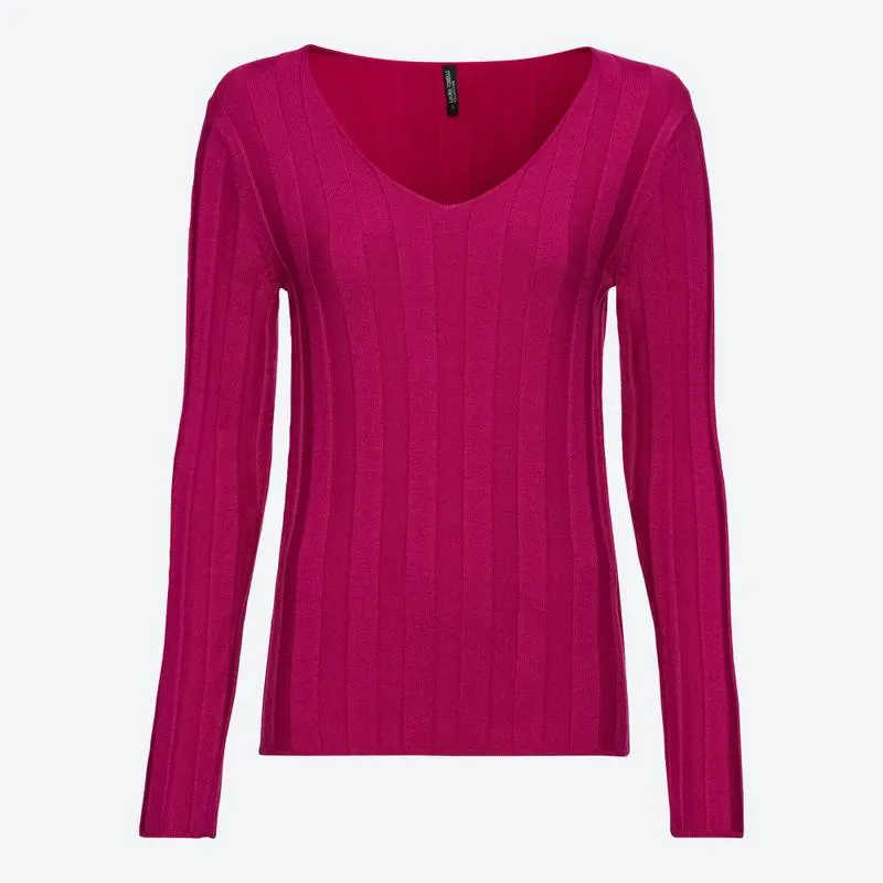 Damen-Strickpullover mit V-Ausschnitt