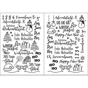 buttinette Transfermotive "Winter/Weihnachten", 2 Bogen