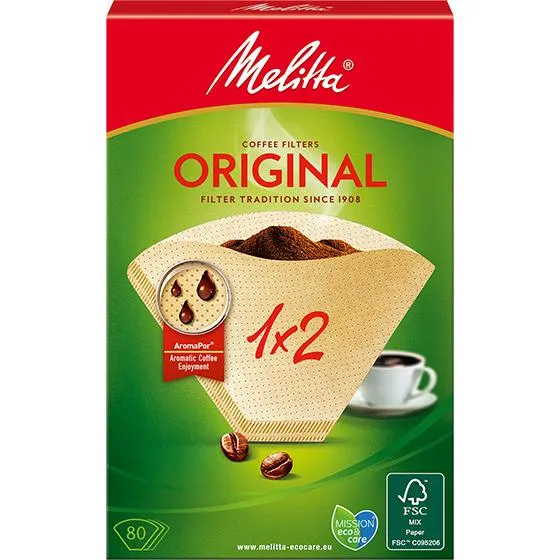 Melitta® Filtertüten® Original, 1x2®, braun, 80 St.