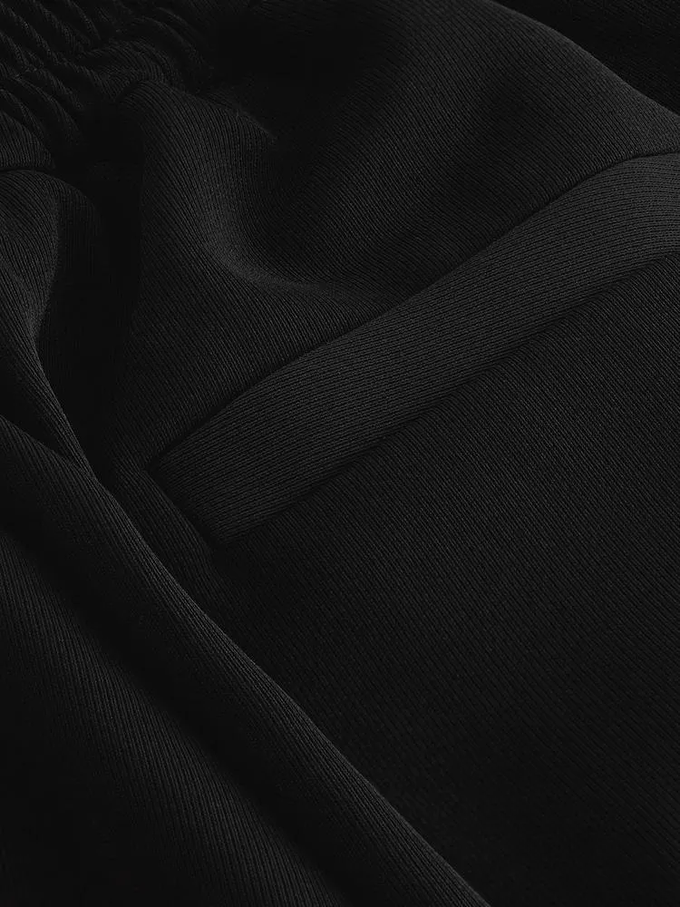 Schwarz - Hose mit weitem Bein und elastischem Bund