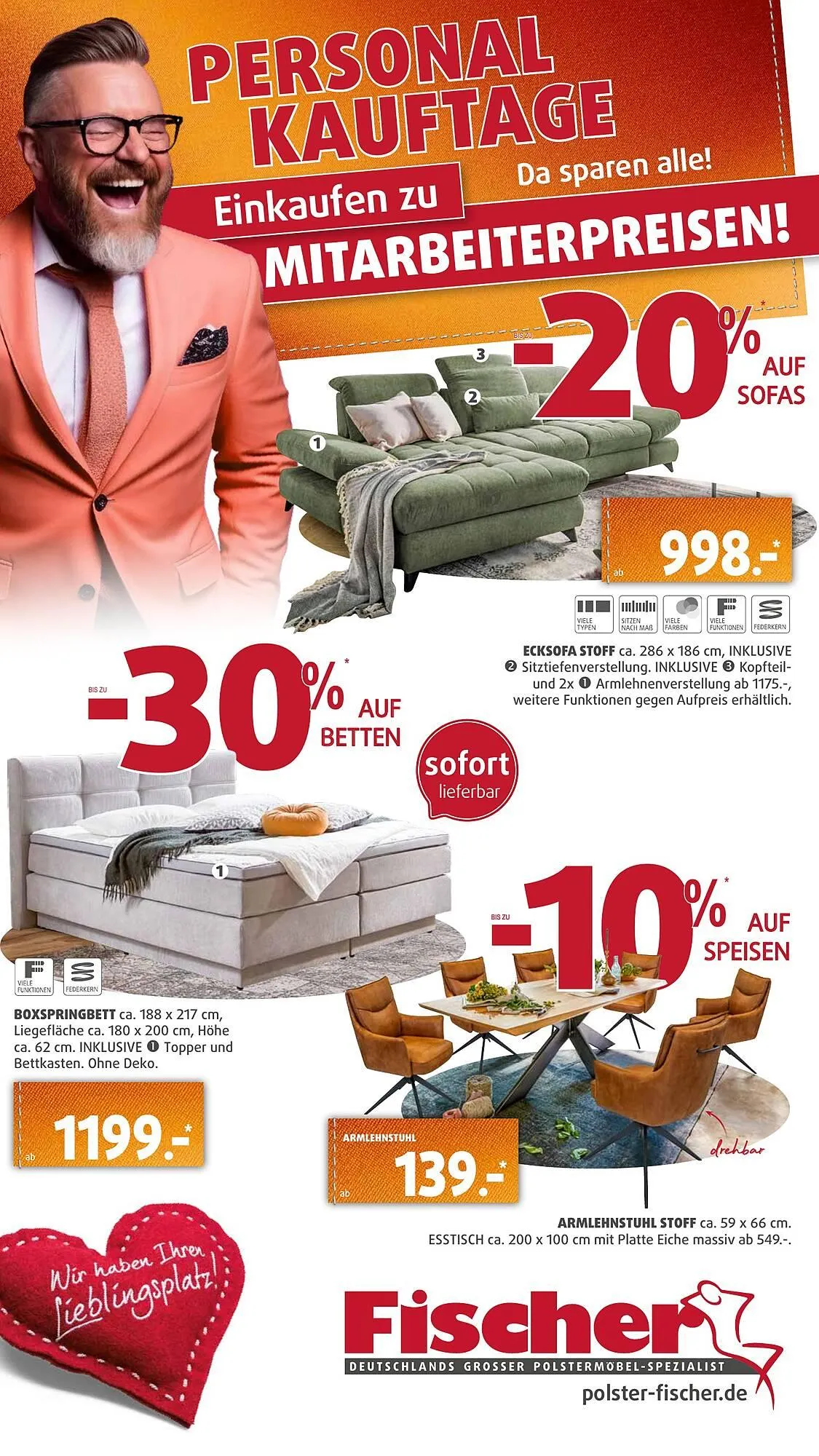 Polstermöbel Fischer Flugblatt von 19. Februar bis 3. März 2026 - Flugblätt seite  1