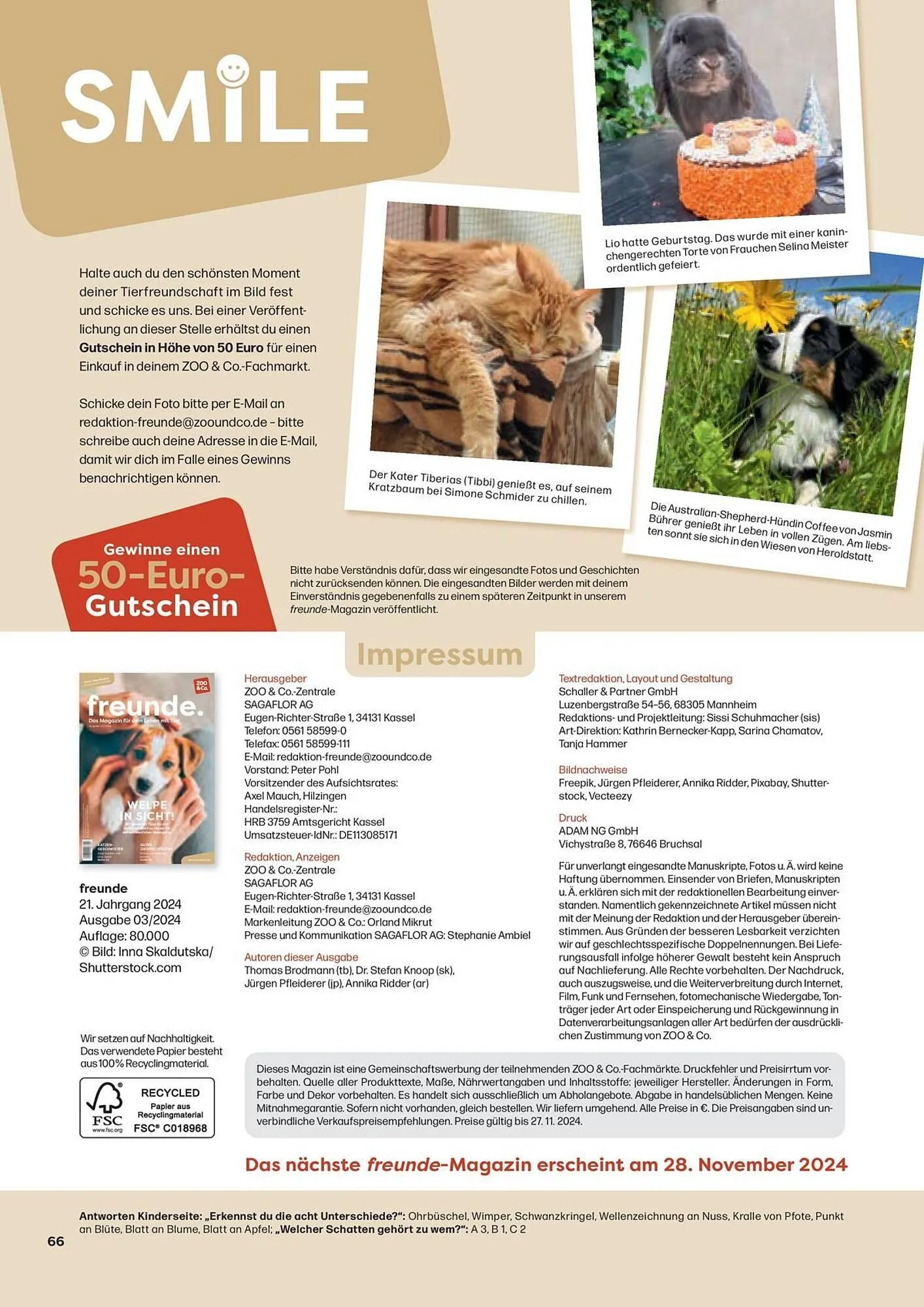 ZOO & Co Flugblatt von 30. August bis 8. November 2024 - Flugblätt seite 66