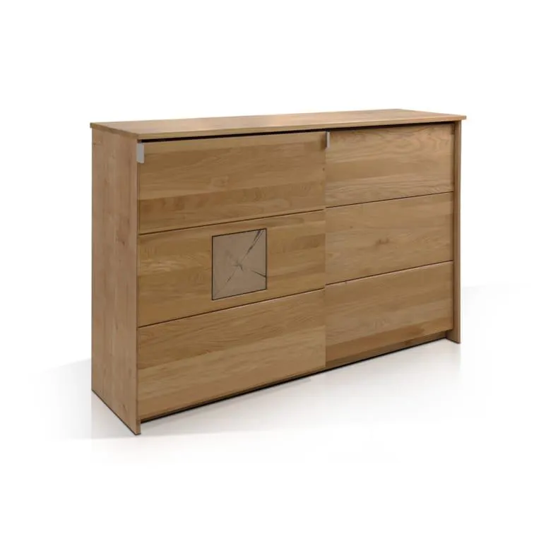 myhobu VALESCA Kommode mit massiver Front, Material Dekorspanplatte, Chalet-Eiche Nachbildung