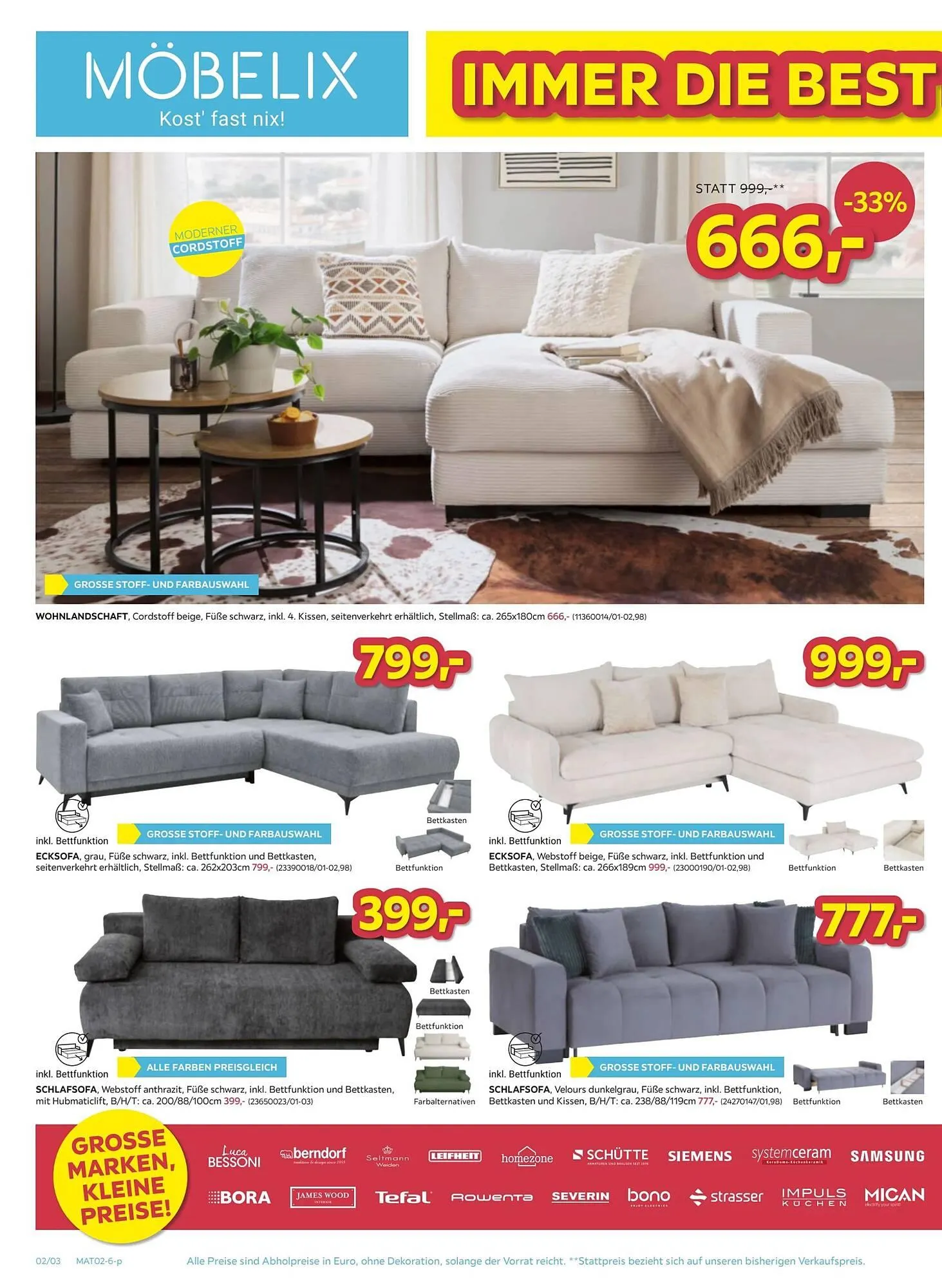 Möbelix Prospekt von 3. Februar bis 9. Februar 2026 - Flugblätt seite  2