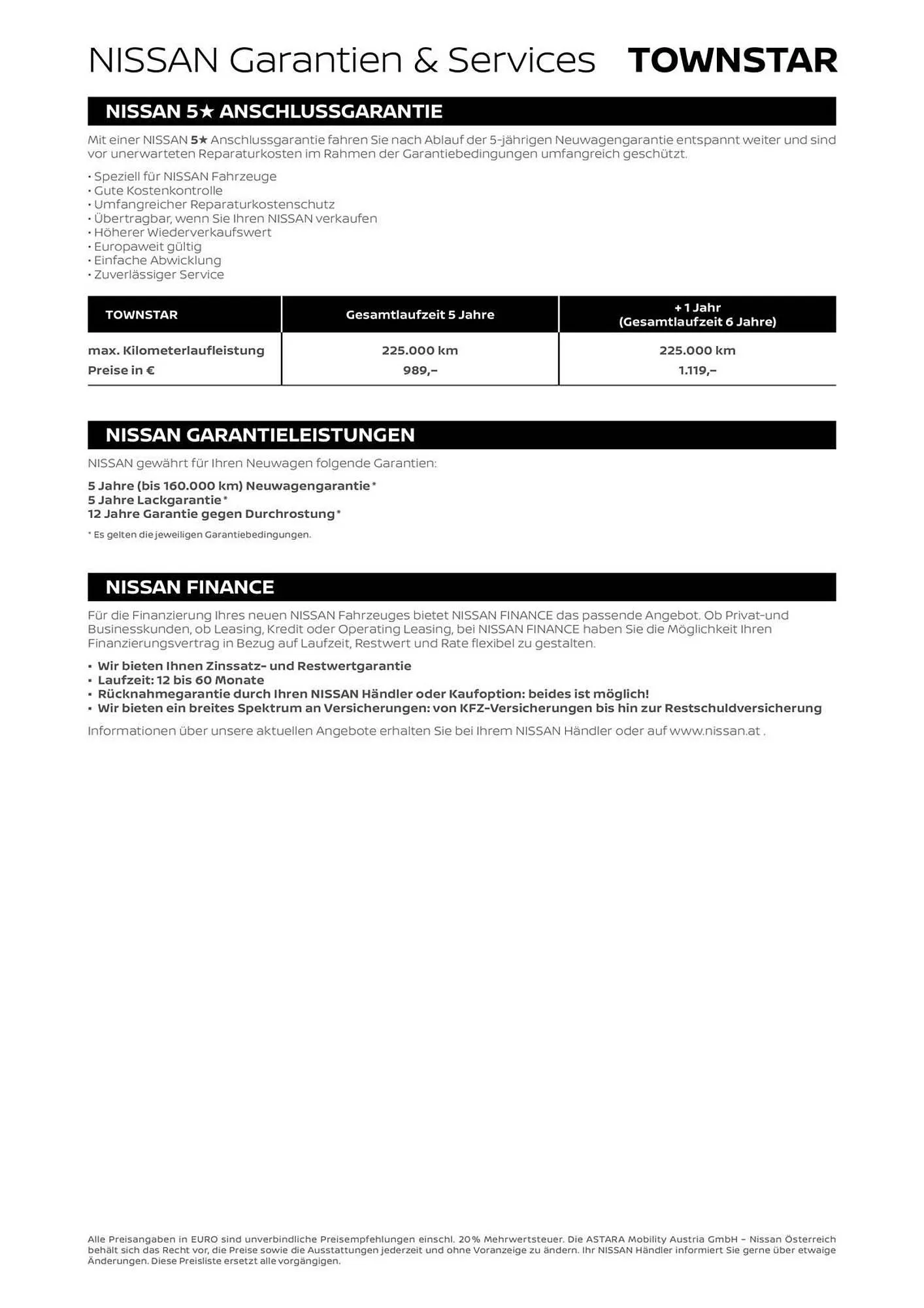 Nissan Townstar Kombi L1 Flugblatt von 16. April bis 16. April 2025 - Flugblätt seite 6