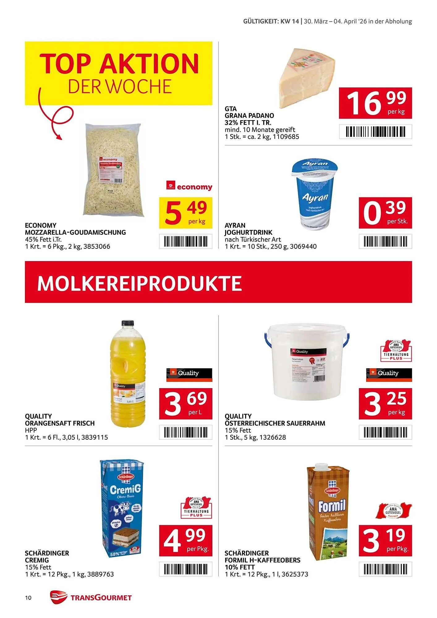 Transgourmet Flugblatt von 30. März bis 4. April 2026 - Flugblätt seite  10