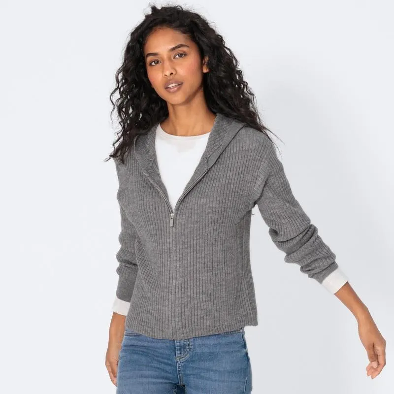 Damen-Strickjacke mit Kapuze