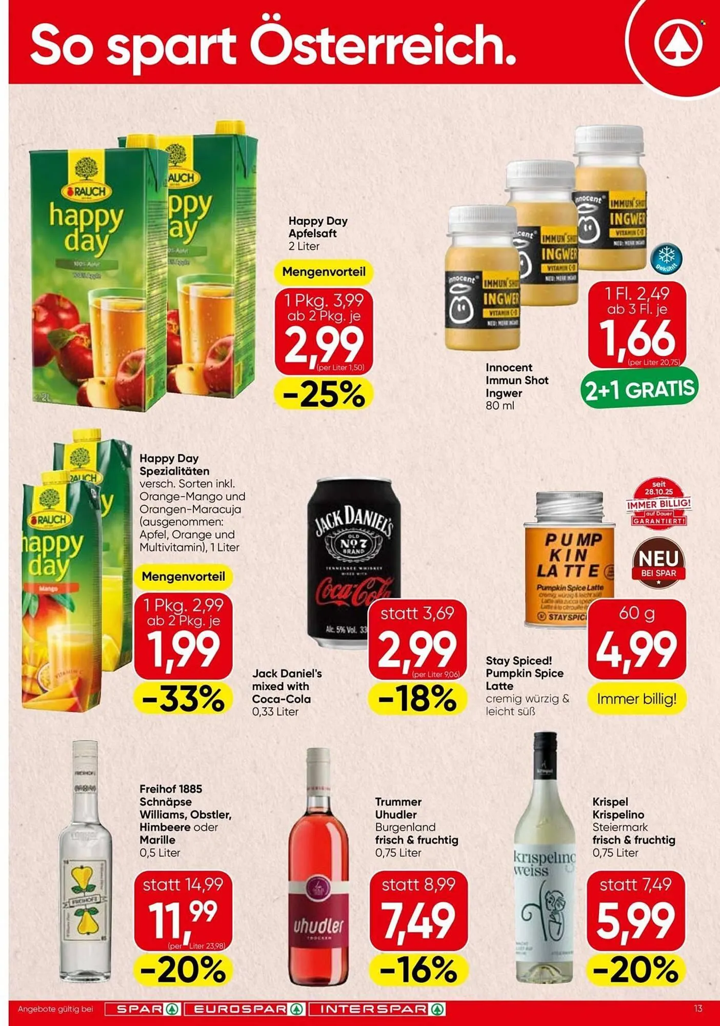 Eurospar Flugblatt von 13. November bis 19. November 2025 - Flugblätt seite 13