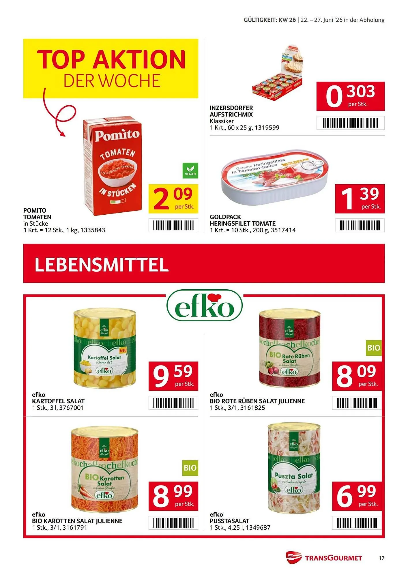 Transgourmet Flugblatt von 22. Juni bis 27. Juni 2026 - Flugblätt seite  16