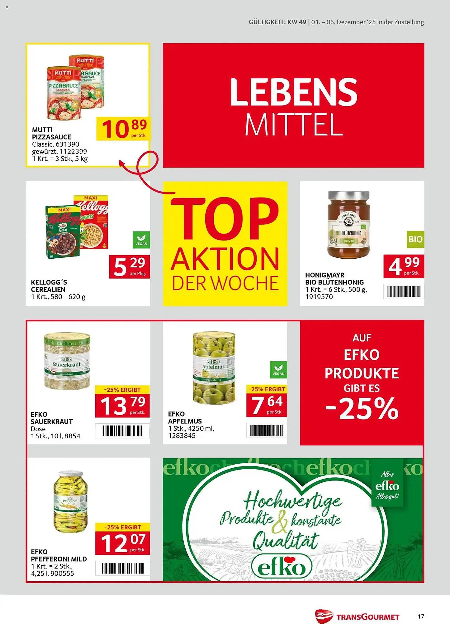Transgourmet Flugblatt von 1. Dezember bis 6. Dezember 2025 - Flugblätt seite  17