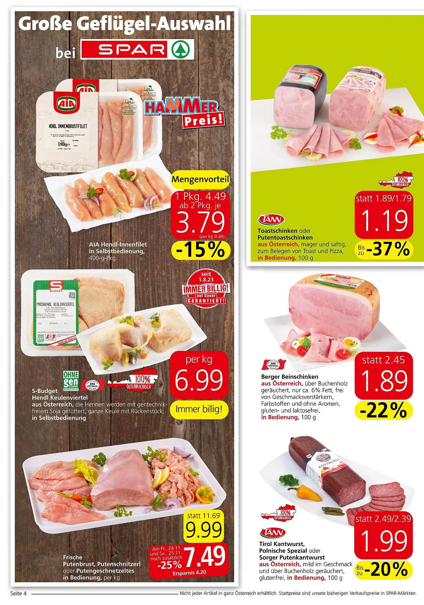 Spar Flugblatt von 23. November bis 13. Dezember 2023 - Flugblätt seite 4