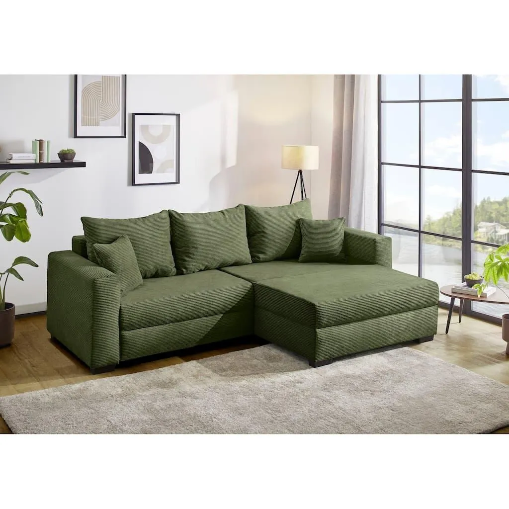 Jockenhöfer Gruppe Ecksofa »Elmau XL L-Form, B: 261cm« mit Bettfunktion, Bettkasten & 2 Zierkissen