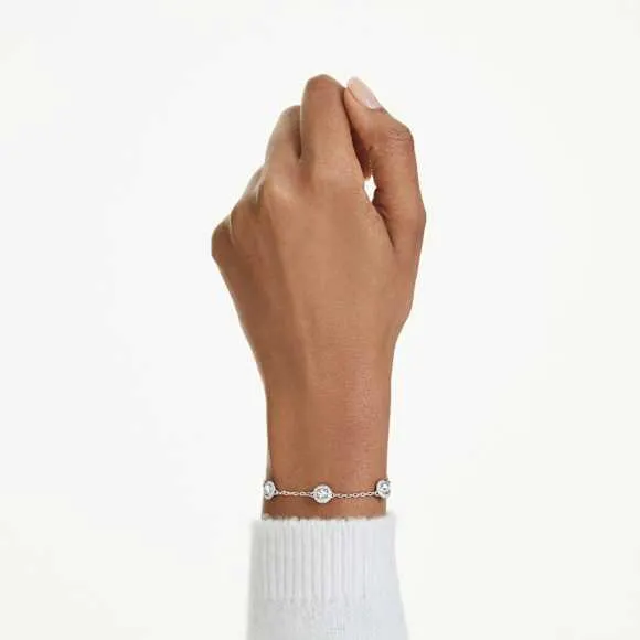 Una Angelic Armband Rundschliff, Doppelseitige Motive, Weiß, Rhodiniert