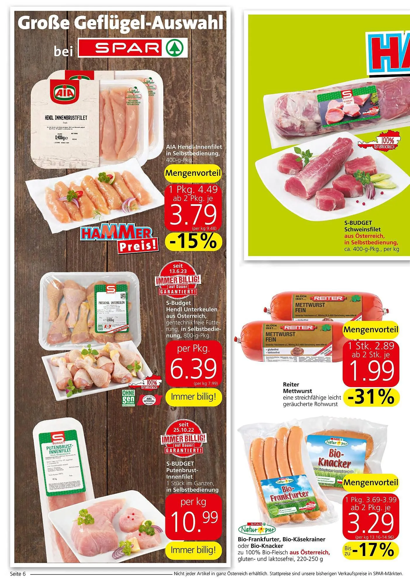 Spar Flugblatt von 28. September bis 11. Oktober 2023 - Flugblätt seite  6