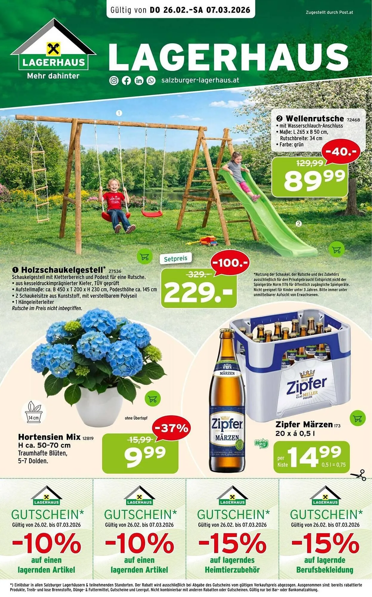 Salzburger Lagerhaus Flugblatt von 26. Februar bis 7. März 2026 - Flugblätt seite  1