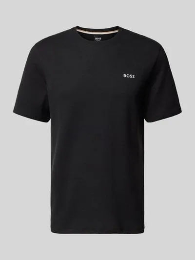 T-Shirt mit Label-Stitching in black