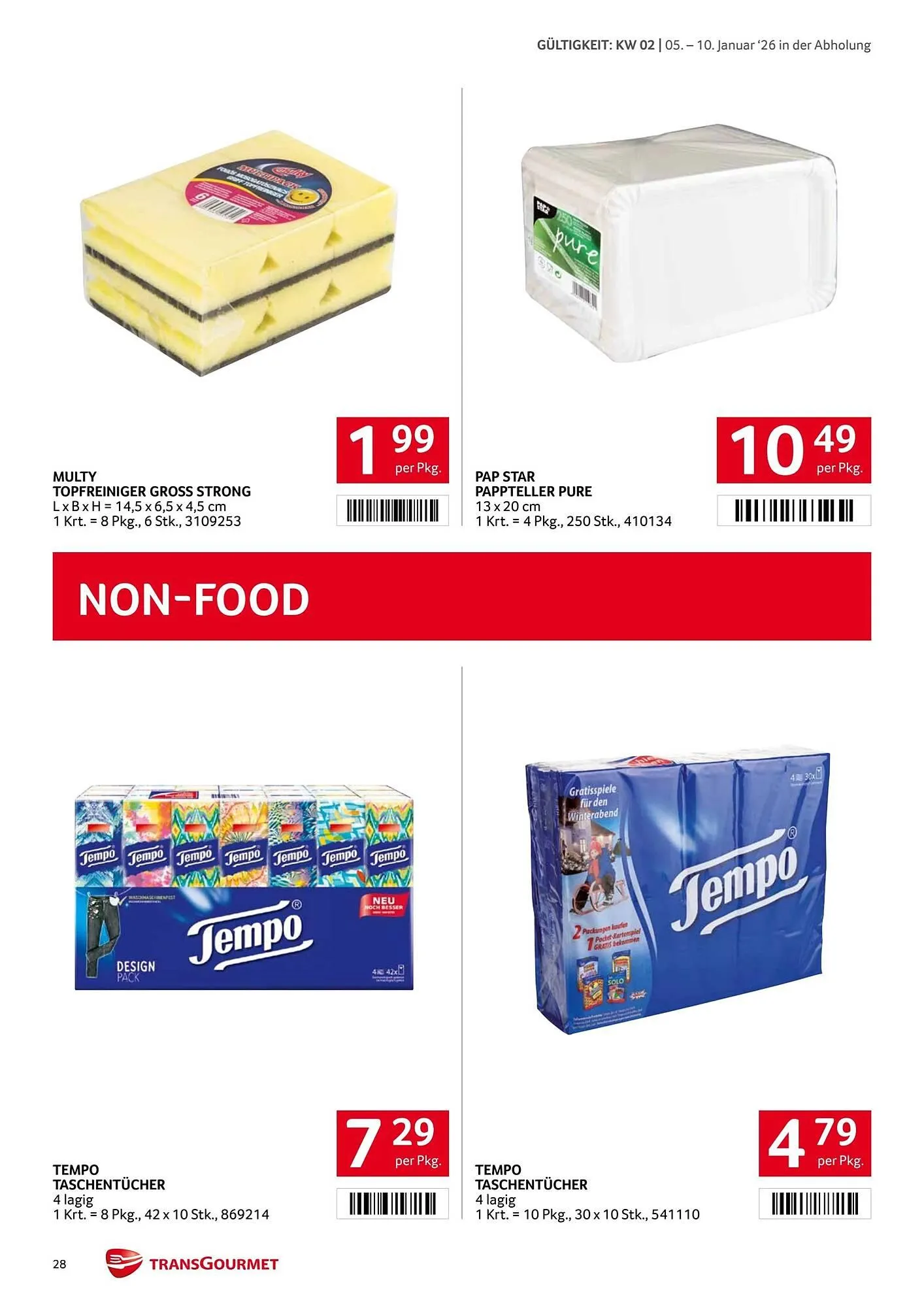 Transgourmet Flugblatt von 5. Jänner bis 10. Jänner 2026 - Flugblätt seite  27