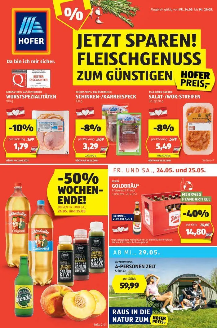 Blättern Sie online im HOFER Flugblatt von 22. Mai bis 5. Juni 2024 - Flugblätt seite 1