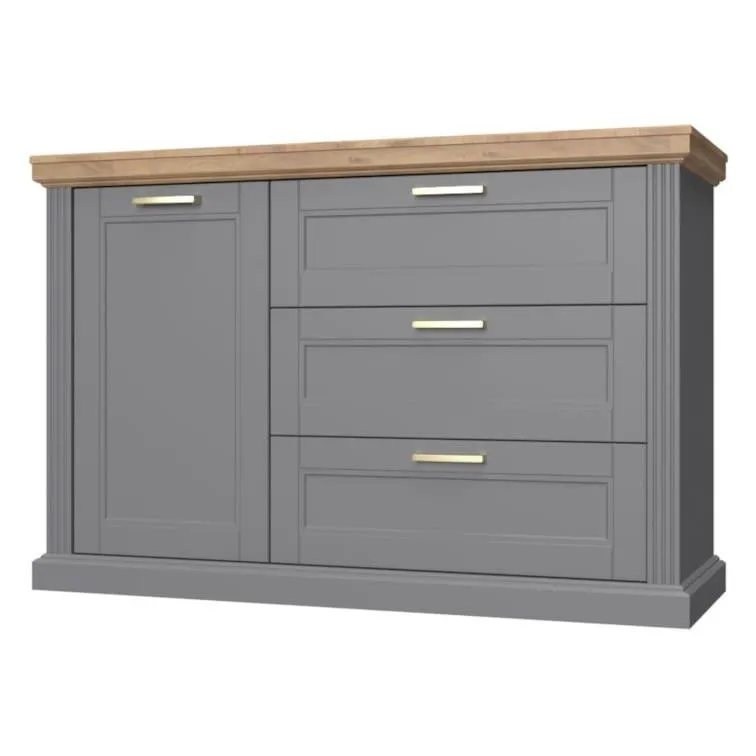 Steiner Shopping Kommode Lotofaga 19, Farbe: Grau / Walnuss - 91 x 138 x 48 cm (H x B x T)