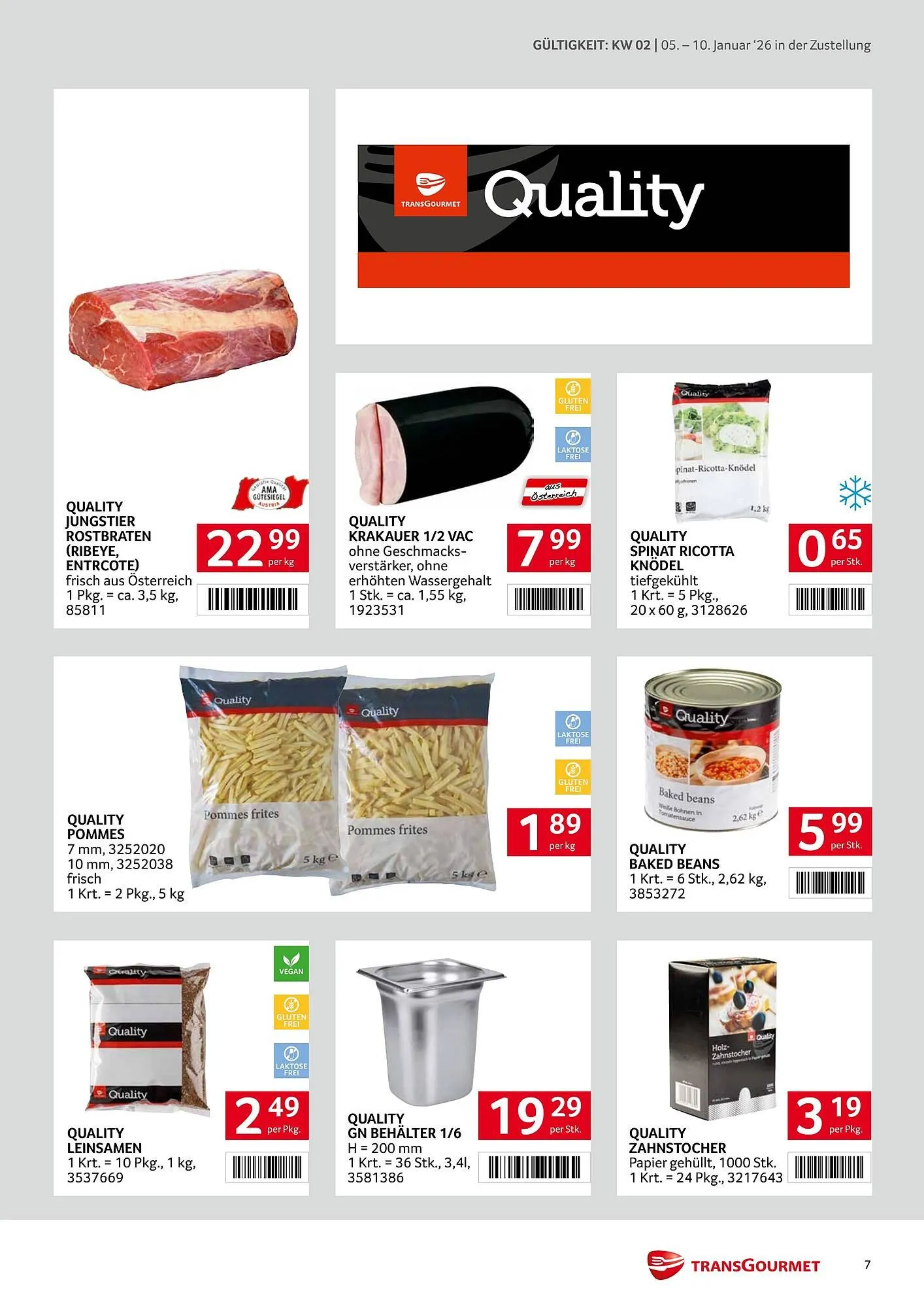 Transgourmet Flugblatt von 5. Jänner bis 10. Jänner 2026 - Flugblätt seite  7