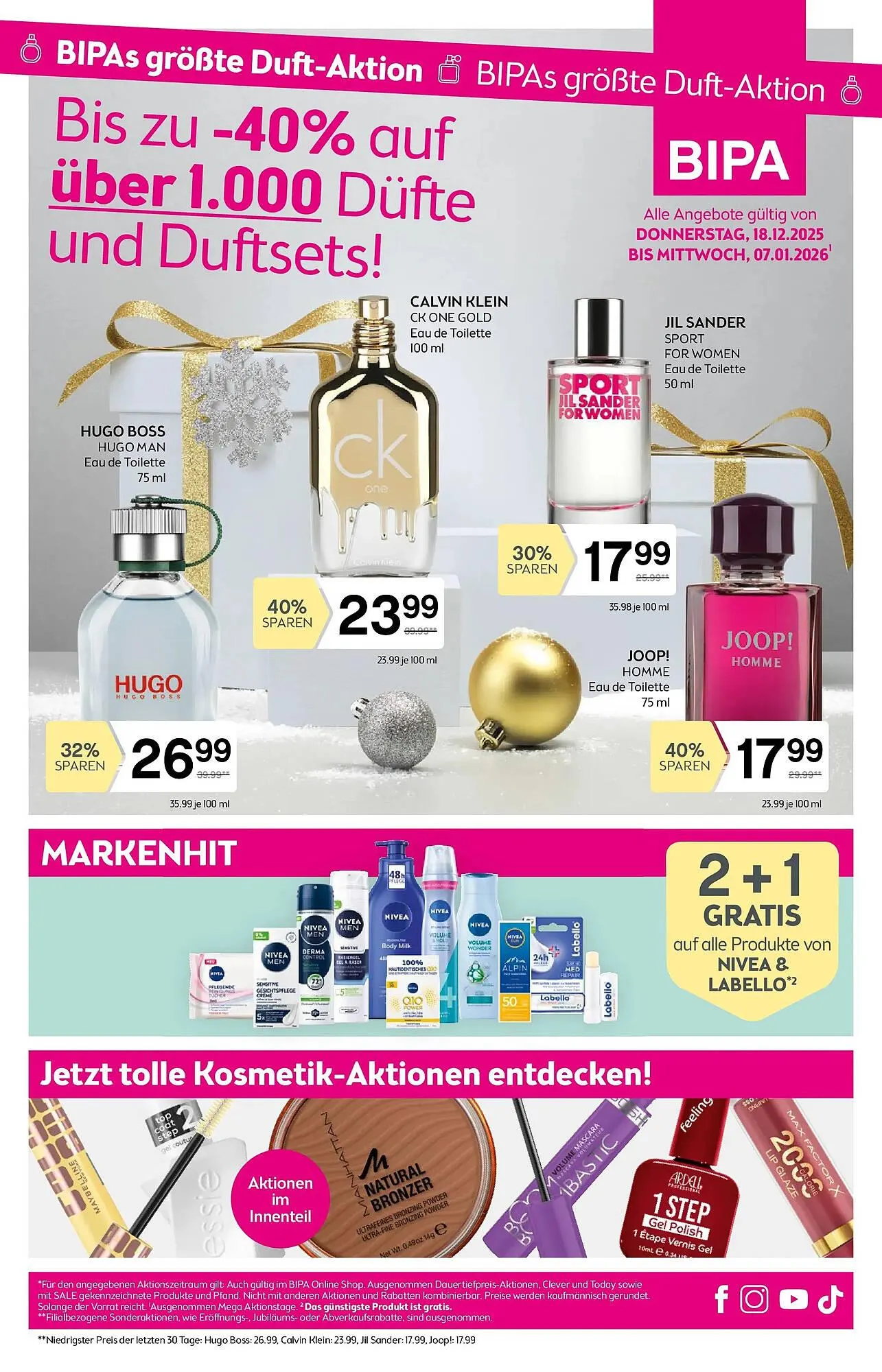 Bipa Flugblatt von 18. Dezember bis 7. Jänner 2026 - Flugblätt seite  1