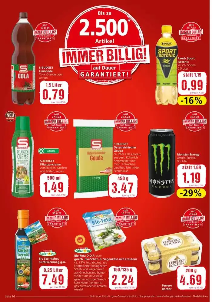 Spar flugblatt von 2. Oktober bis 16. Oktober 2024 - Flugblätt seite 16