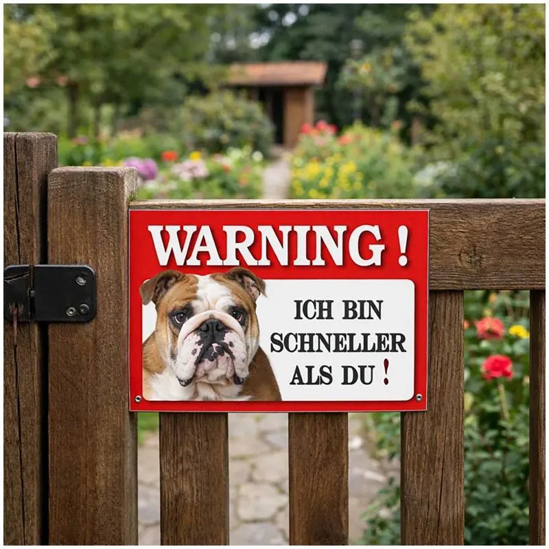 HTI-Line Blechschild Wachhund Englische Bulldogge Bunt