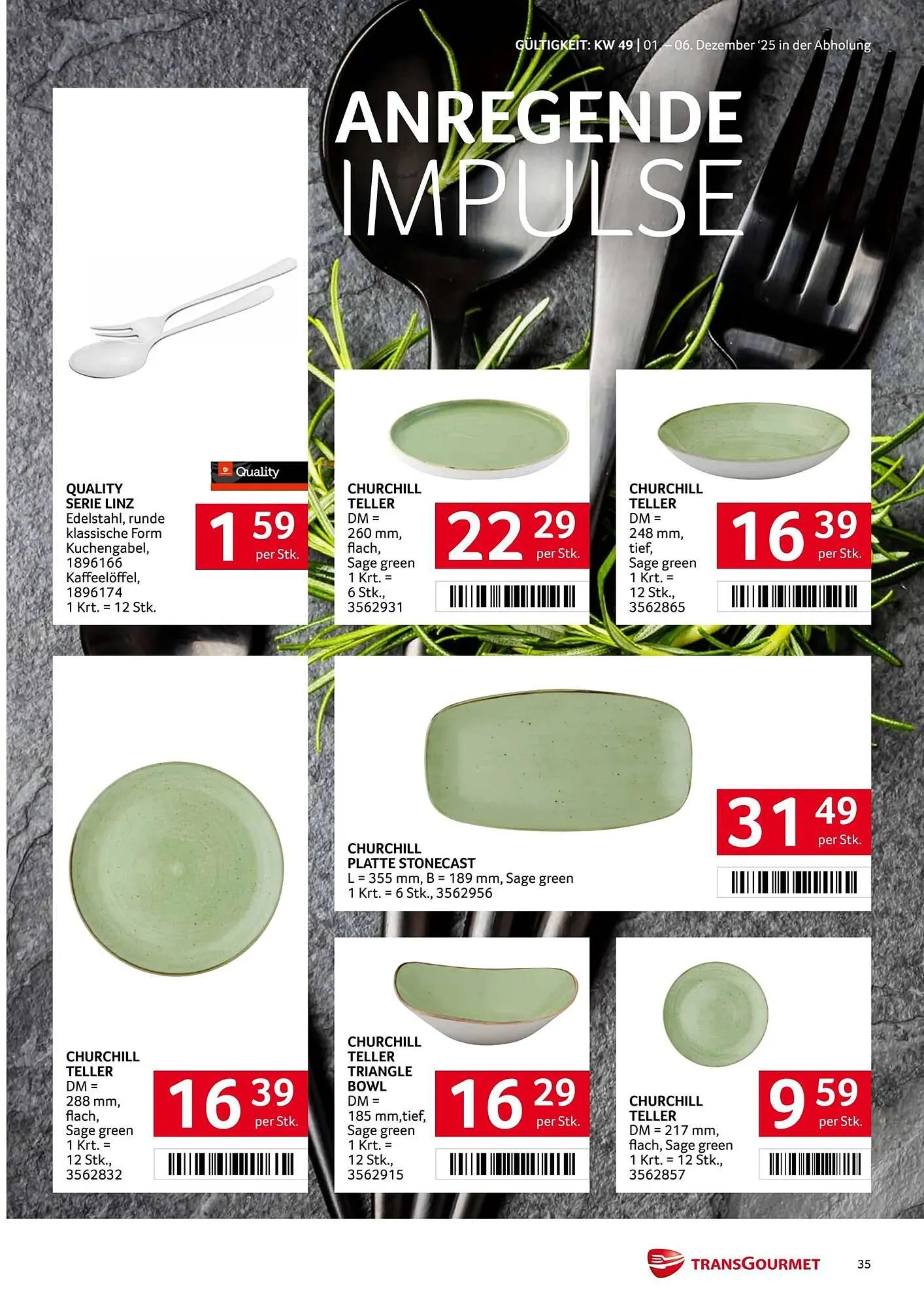 Transgourmet Flugblatt von 1. Dezember bis 7. Dezember 2025 - Flugblätt seite 35