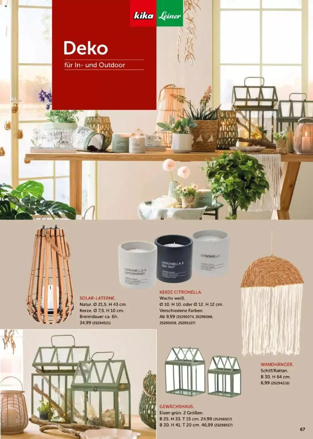 Leiner Garten Katalog 2024 von 4. März bis 30. September 2024 - Flugblätt seite 67