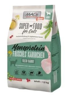 MAC's SUPER FOOD Monoprotein mit Kaninchen für Katzen 1,5 kg