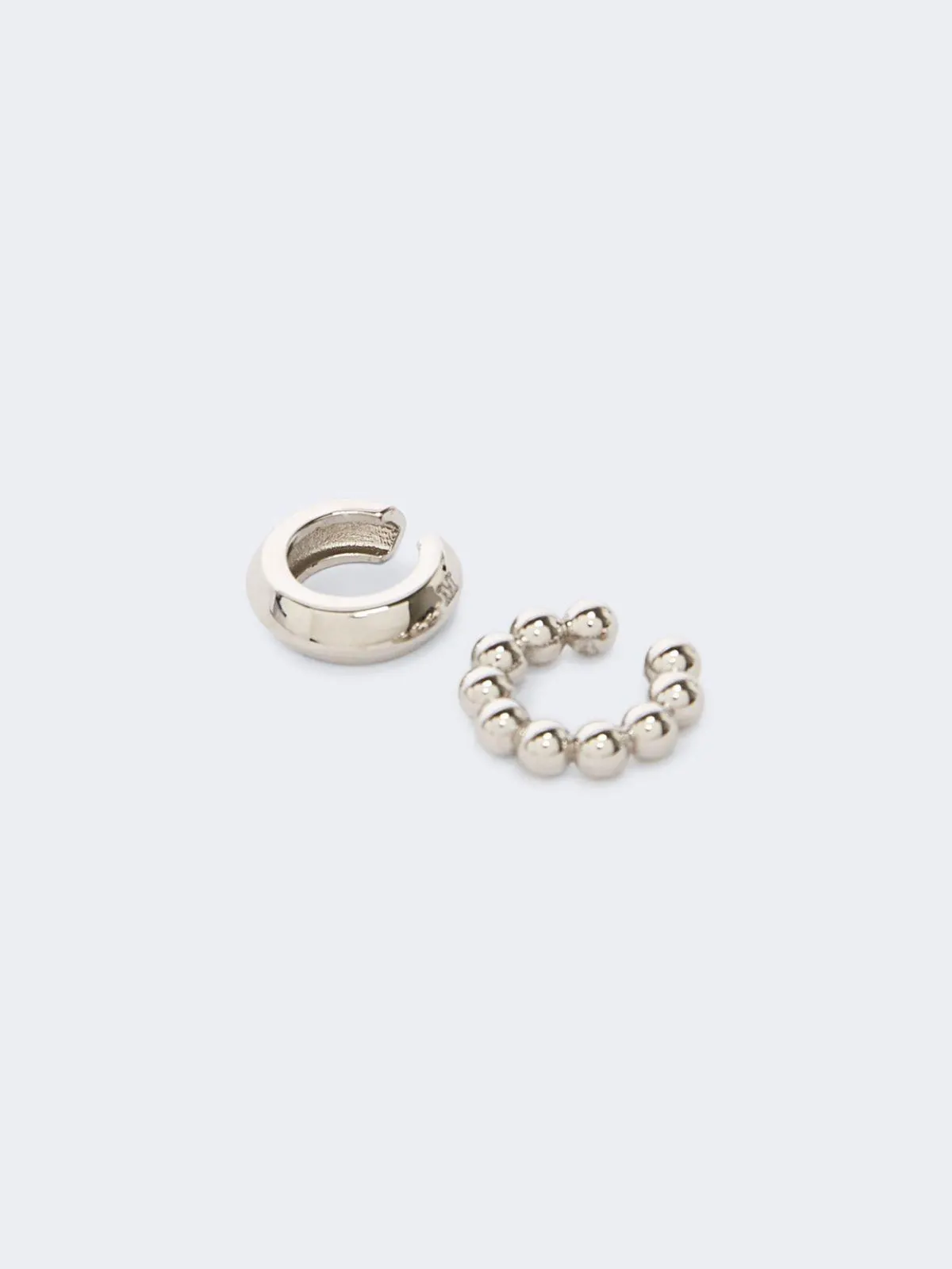 Set mit 2 Ear Cuffs aus Metall - Silber